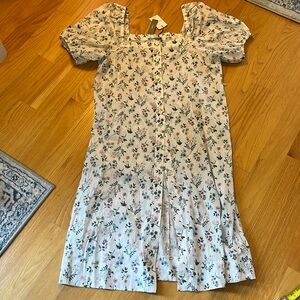 J. Crew Liberty Annalise Floral Midi Dress NWT Size XL ** Missing belt**